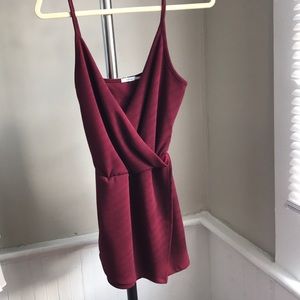 Maroon romper from Urban Outfitters